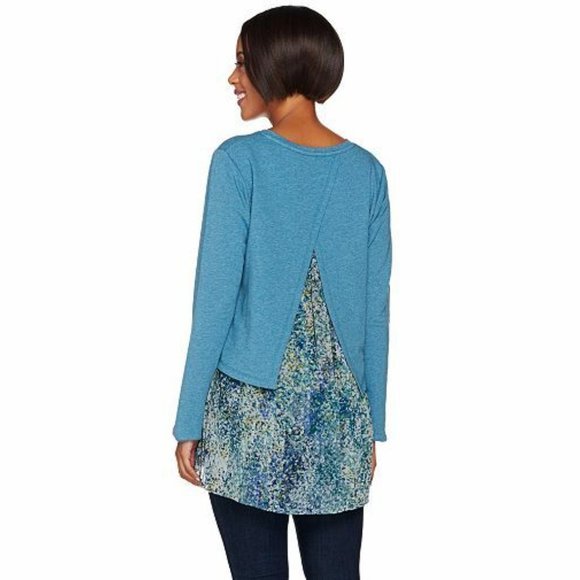 Logo lounge French terry pleated top cocoa tunic - Picture 2 of 6